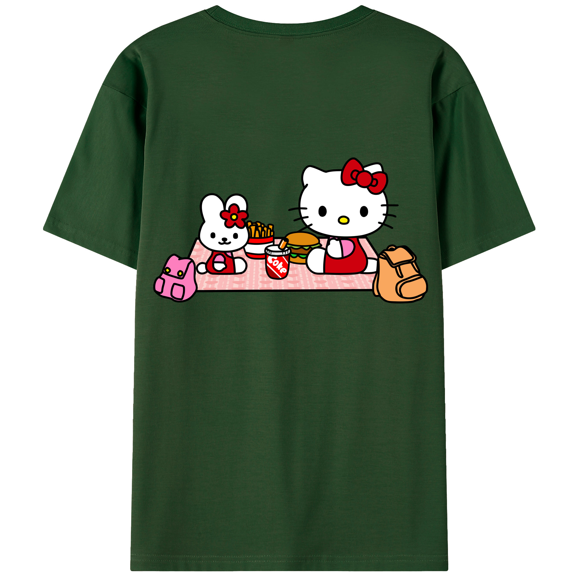 （画像用） Hello Kitty ハローキティ 綿100％半袖Tシャツ（背面プリント）
